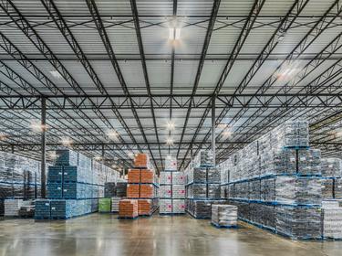 LED lighting in a warehouse